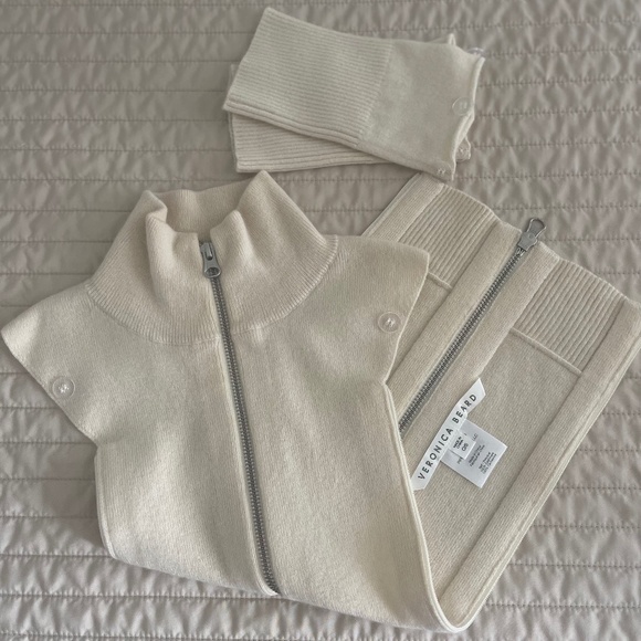 Veronica Beard Ivory Cashmere Uptown Dickey + Cuffs sz O/S - Picture 1 of 8